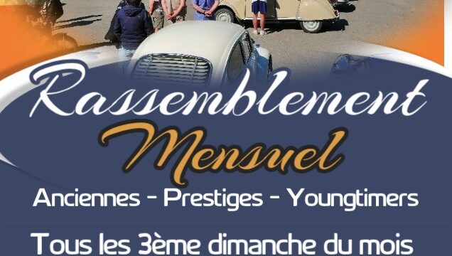 Dimanche 17 mai 2026 – Rassemblement anciens véhicules MASG de 10h00 à 13h00 place de la Mairie.