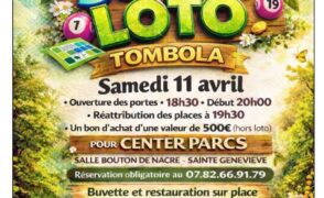LOTO organisé par l&rsquo;APEEPM – Samedi 11 avril 2026 – Salle Bouton de Nacre – Ouverture des portes 18h30.