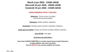 La malle solidaire génovéfine – Permanences JUIN 2026.